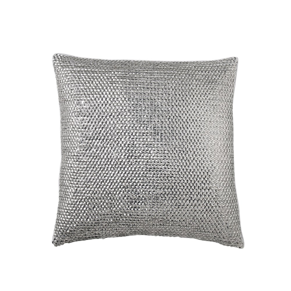 Donna Karan Silky Stripe Cotton Cushion in Platinum Grey